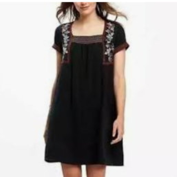 Old Navy embroidered elastic bust dress black soft comfy - Picture 1 of 8